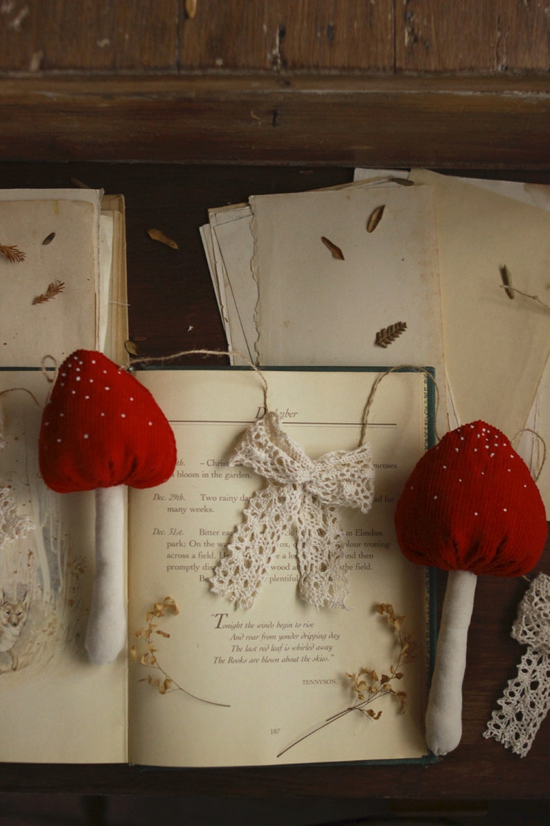 Fabric Mushrooms Garland Woodland Inspired Cottagecore Fairycore image 8