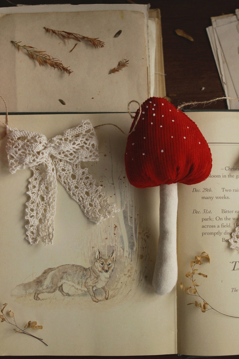 Fabric Mushrooms Garland Woodland Inspired Cottagecore Fairycore image 5