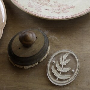 Set of 2 Cookie Stamp Swallow and Fern motif Cedar Wood Spring Springerle Cutters Cottagecore Fairycore Easter image 7