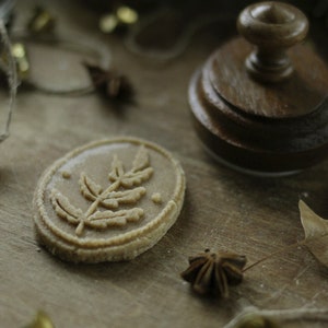 Set of 2 Cookie Stamp Swallow and Fern motif Cedar Wood Spring Springerle Cutters Cottagecore Fairycore Easter image 8