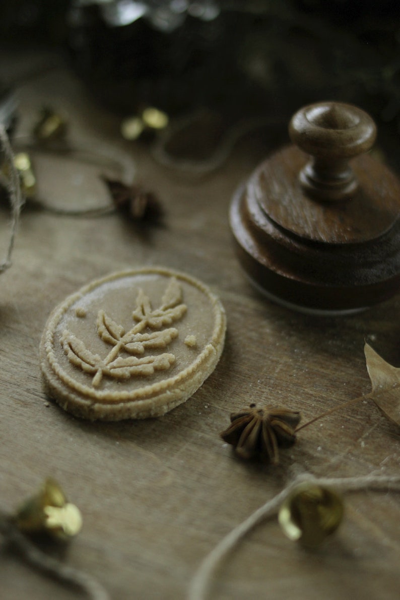 Set of 2 Cookie Stamp Swallow and Fern motif Cedar Wood Spring Springerle Cutters Cottagecore Fairycore Easter image 8