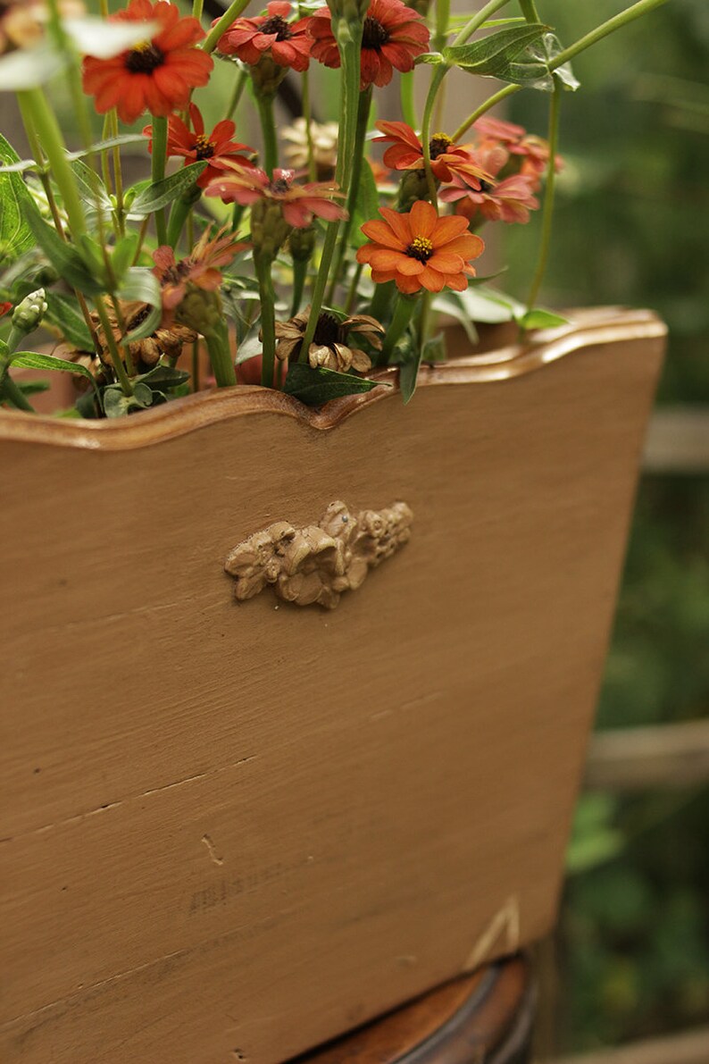 Wooden Harvest Basket Prairiecore Antique Reclaimed Cedar Wood English Cottage Country Cottagecore Garden Meadow image 7