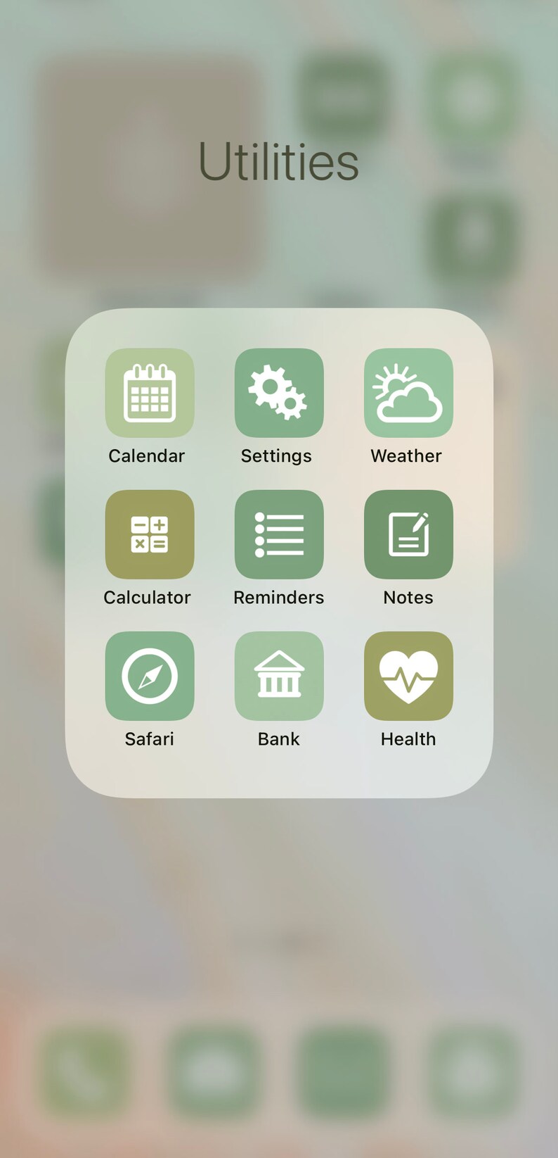 Ios 15 Icons Green Mint Ios 14 Icons Soft Tone Pastel Etsy
