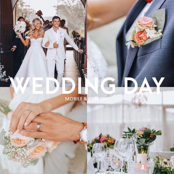 Wedding Presets, 6 Lightroom Mobile & Desktop Presets, Hochzeit Presets, Summer Party Outdoor Presets, Bright Instagram Photographer Presets