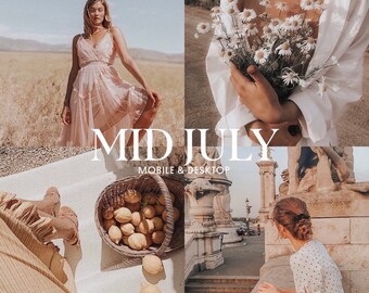 Lightroom Mobile & Desktop Presets, 4 Retro Vintage Film Grainy Presets w/ Warm Beige Tone great w/ Summer Moody feel, Influencers favourite