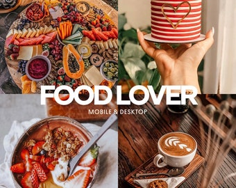 Food Lightroom Presets, 5 Mobile & Desktop Presets, Food Blogger Presets, Bright Natural Presets, Instagram Photographer Influencer Presets
