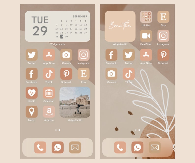 IOS 14 Icons Aesthetics Neutral Fall Tone Nude iOS 14