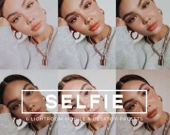 Presets Lightroom, 6 Selfie Presets, Lightroom Mobile & Desktop Presets, Blogger Presets, Bright Indoor Presets,Instagram Influencer Preset