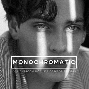 Lightroom Presets, 10 Mobile & Desktop Presets, Film Cinematic Presets, Dark Grainy Presets, Black and White Presets, Moody Portrait Presets