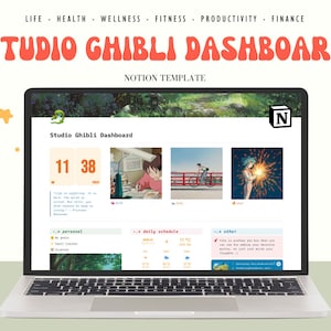 Studio Ghibli Notion Template, Ultimate 2025 Notion Life Planner Dashboard, Personal Digital Planner, Notion Organizer&Anime Themed Template