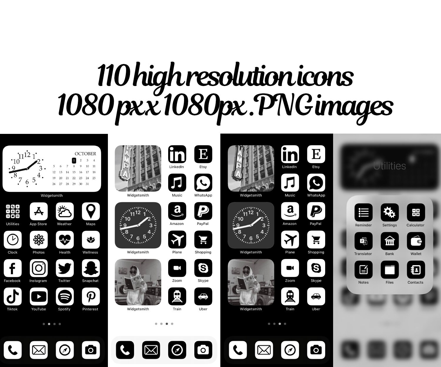 Ios 15 Icons 110 Black White Icons Ios 14 Iphone Icons Etsy