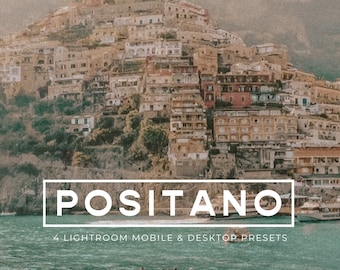 Mobiele desktop-presets, 4 film Lightroom-presets, vintage retro-presets, heldere Instagram-presets, warme blogger-presets, zachtbeige presets