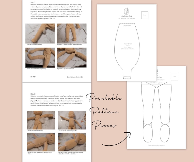 PDF Pattern & Tutorial 15 Waldorf Doll With Wefted image 3