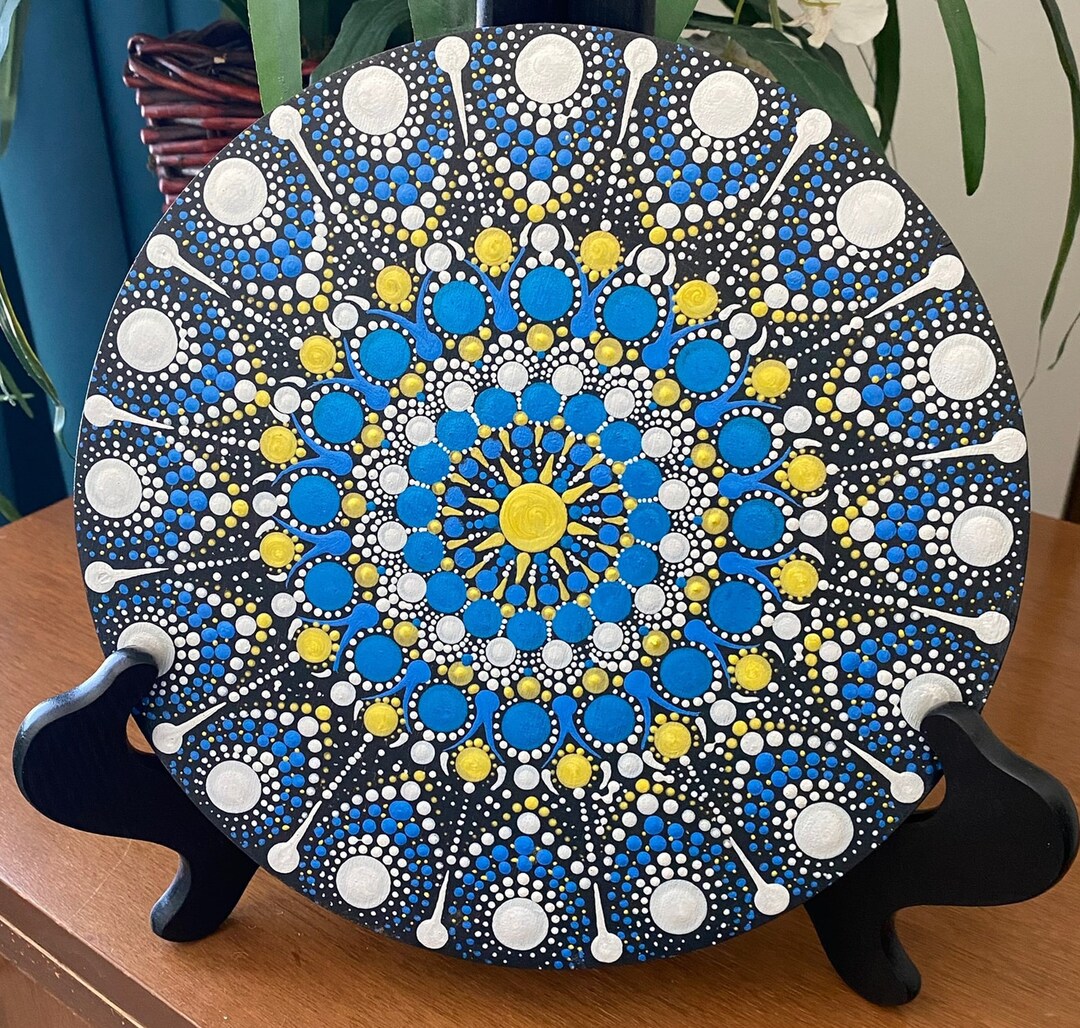 Delightful Mandala Dot Art Wall Decorunique Etsy