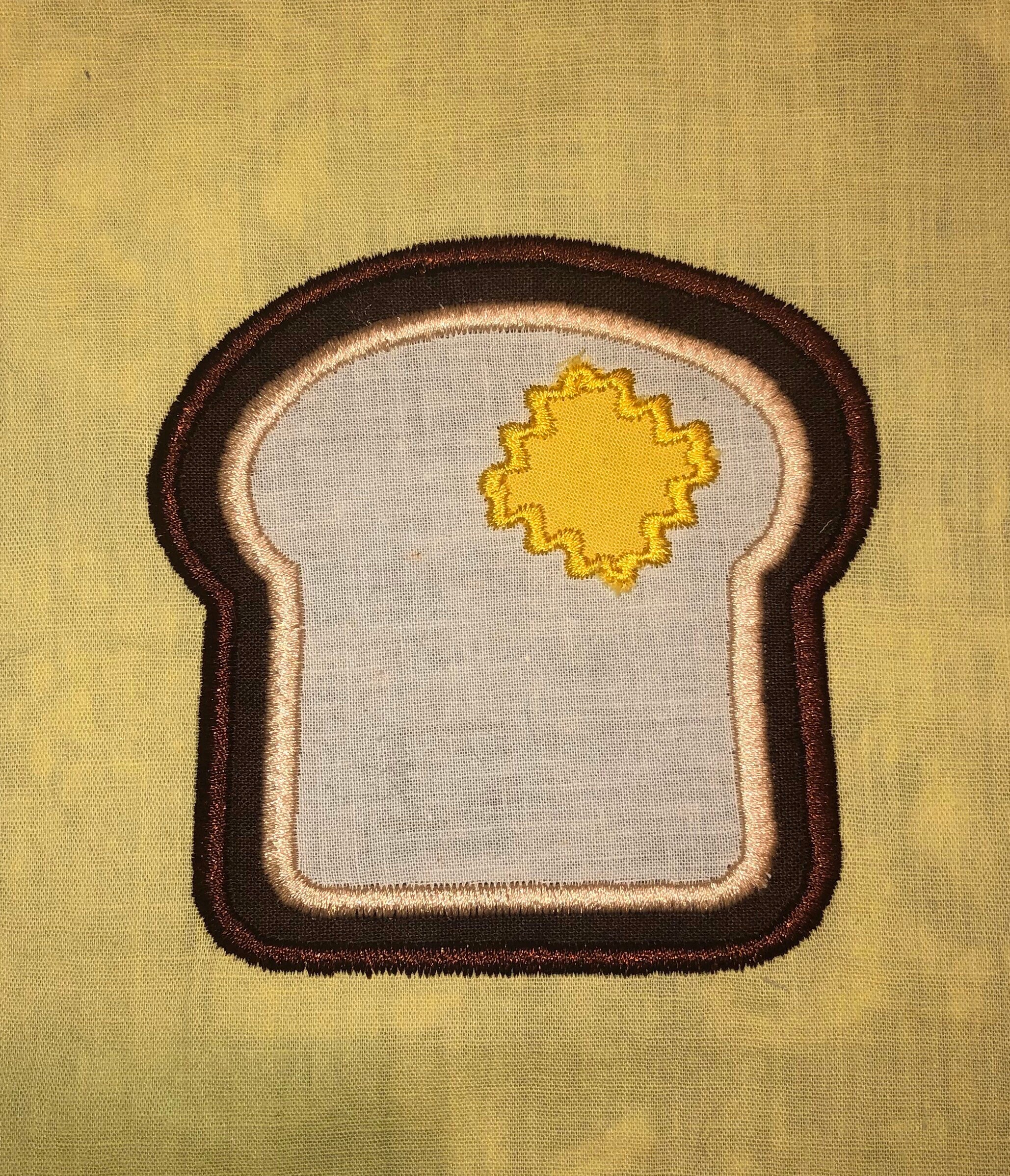 Toast With Butter Applique Embroidery Design Toast Applique Etsy UK