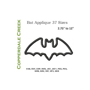 Bat Applique Embroidery Design, Bat Applique Embroidery Design, Halloween Embroidery, Bat Embroidery, Halloween Applique