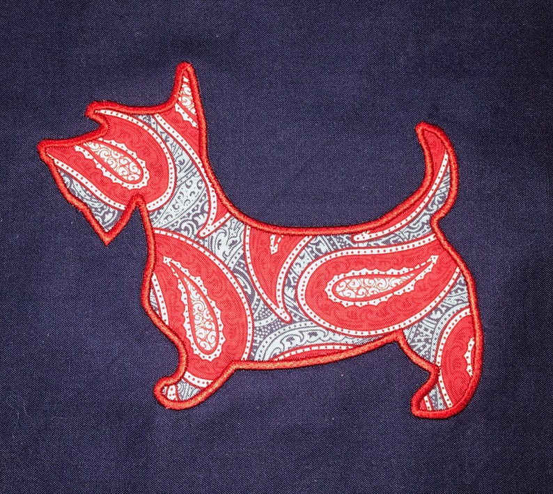 Scottish terrier applique embroidery design scotty applique  etsy