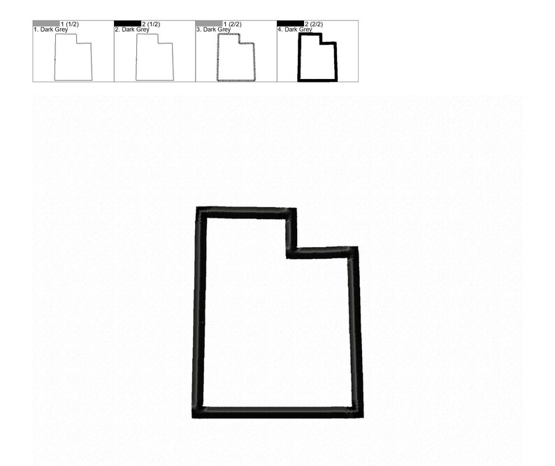 Utah Applique Machine Embroidery Design Utah Applique Etsy