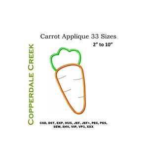 Carrot Applique Embroidery Design, Carrot Embroidery, Easter Embroidery, Machine Embroidery Design, Vegetable Embroidery, Garden Embroidery