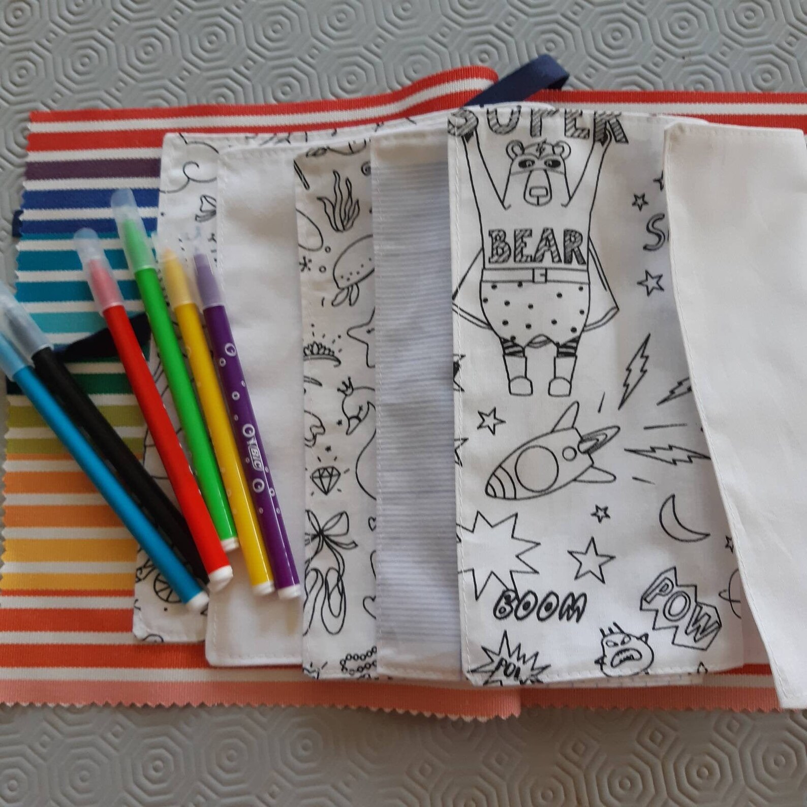 Coloring book washable fabric unspecified child gift | Etsy