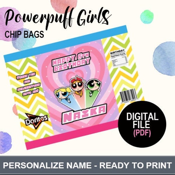 Fichier imprimable NUMÉRIQUE - Sacs à puces PowerPuff Girls