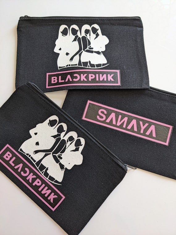 BlackPink Inspired Makeup Bag | Cosmetic Bag | BlackPink Inspired bag | Canvas Bag | Canvas Makeup Bag Il_570xn
