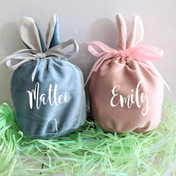 Easter Bunny Gift Set | Easter Bunny Bag | Velvet Bunny Bag | Personalized Bunny Bag | Bunny Bag | Velvet Bag | Mini Easter Bunnies Il_570xn