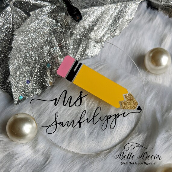 Acrylic Teacher Ornament | Christmas Bauble | Teacher Gift Il_570xn