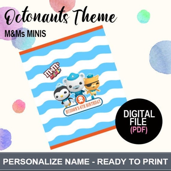 DIGITAL Printable File - Octonauts M&Ms Minis Bottle labels for 50g bottles Il_570xn