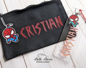 Spiderman Inspired | Personalized Acrylic Bookmark | Custom Pencil Case | Custom Bookmark | Personalized Pencil Case