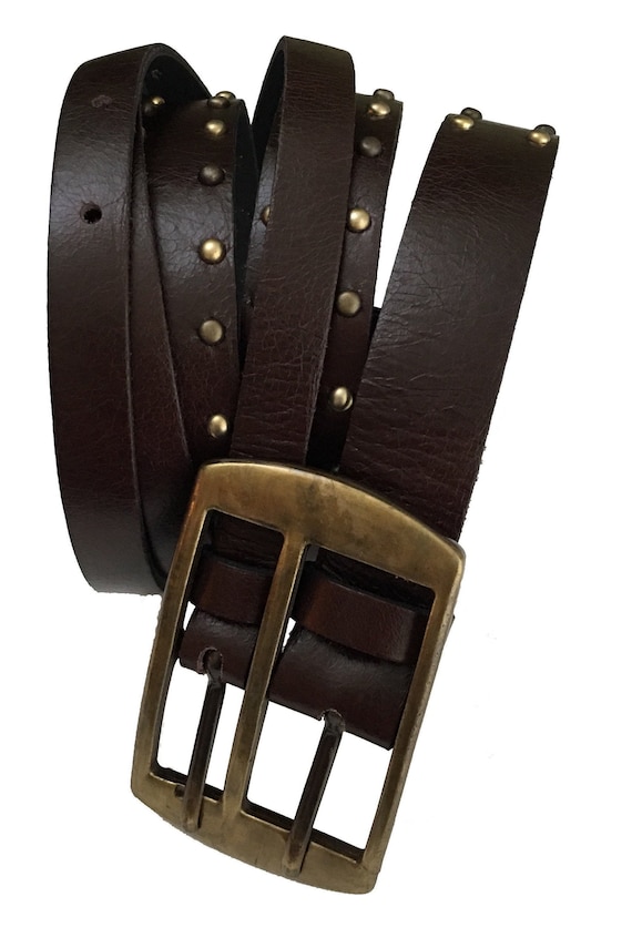Double Belt in Premium Leather With Aged Gold Buckle and  display picture 3
