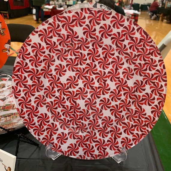 Peppermint Candy Plate Etsy