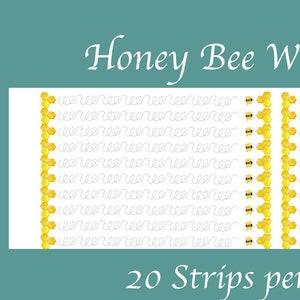 Tiras washi de abeja de miel / 20 tiras por paquete / ¡Perfectas para decorar postales, sobres o cartas!