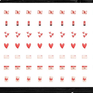 Autocollants ronds de 0,50 po. Saint-Valentin | 77 autocollants par feuille | Très petits pour économiser de l'espace sur votre carte postale | Envoyez des cartes postales Happy Mail