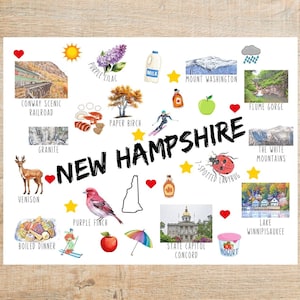 postales du New Hampshire et de points de repère | 1 carte postale ou carte pour correspondance | Papier cartonné épais | Grande carte postale d'état pour des échanges et des échanges !