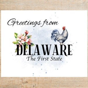 Cartolina "Saluti dal Delaware" / 1 cartolina o biglietto / Cartoncino spesso / Ideale per scambi di cartoline come Postcrossing!