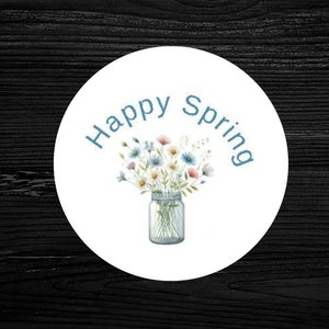 Fröhliche Frühling Wildblumen Kreis Aufkleber | 63 Sticker pro Bogen | 2,8cm Kreise | Perfekt für Umschläge, Postkarten und Briefpapier!