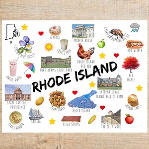 postales de Rhode Island et de points de repère | 1 carte postale ou carte pour correspondance | Papier cartonné épais | Idéal pour les échanges de cartes postales comme Postcrossing !
