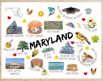 Maryland Postcard | 1 Postcard | full color | underground railroad state park crab imperial chickens