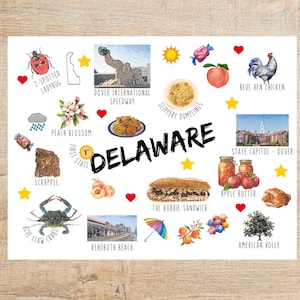Delaware Themes and Landmarks Cartolina / 1 cartolina o biglietto / Cartoncino spesso / Per inviare un biglietto a un amico