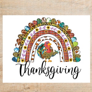 postale de la Turquie de Thanksgiving arc-en-ciel | 1 Cartes postales | Papier cartonné épais | Idéal pour échanger des cartes postales ou envoyer un message