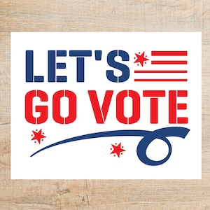 Let's Go Vote - Wahlpostkarte | 1 Postkarte | Vollfarbe | Wählerpostkarte farbig bedruckt