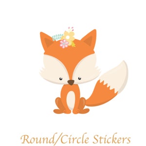 Stickers cercle renard printanier | 10 autocollants par feuille | Cercles de 1,5 po. | Idéal pour décorer vos enveloppes, cartes postales et papier à lettres !