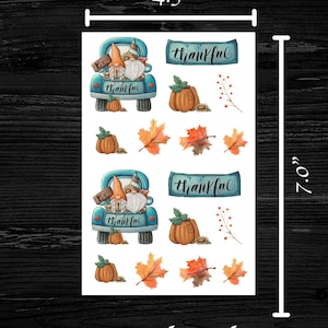 Stickers gnomes de Thanksgiving | 12 autocollants par feuille | Autocollants en forme | Idéal pour décorer des enveloppes, des cartes postales et du papier à lettres !