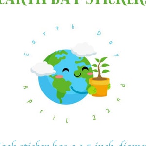 Earth Day Circle Stickers | 10 Stickers per sheet | 1.5" Circles | Great for decorating your envelopes, postcards, and stationery paper!