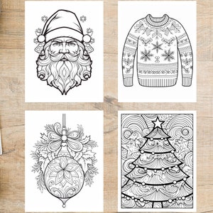 Color Me Weihnachtspostkarten | 4er Set Postkarten | Ideal für Postkartenbörsen wie Postcrossing oder Versand an jemanden, der gerne malt!