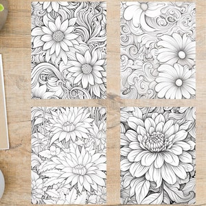 Color Me Blumen Postkarten | 4er Set Postkarten | Toll für Postkartenbörsen z.B. Postcrossing, oder für jemanden, der gerne malt!