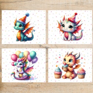 Set de cartes postales de fête des dragons | 4 cartes postales | Papier cartonné épais 130 | Pour la poste, l'échange de cartes postales et l'envoi de cartes postales