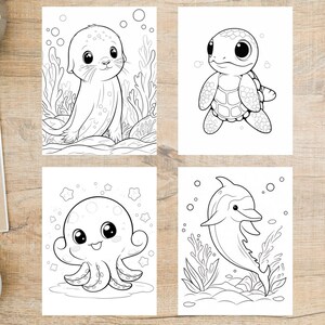 Color Me Meerestiere Postkarten | 4er Set Postkarten | Toll für Postkartenbörsen z.B. Postcrossing, oder für jemanden, der gerne malt!