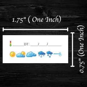 NO ID LINE | Medium Postcard Stickers | 48 stickers per sheet | Small to save space on your postcard | happy mail weather date temp